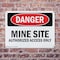 Signmission Mine Site Authorized Access Only Danger Sign, Plastic, 10in W x 7in L, 2PK OS-2PACK-DS-P-710-L-1912 - alternate 6